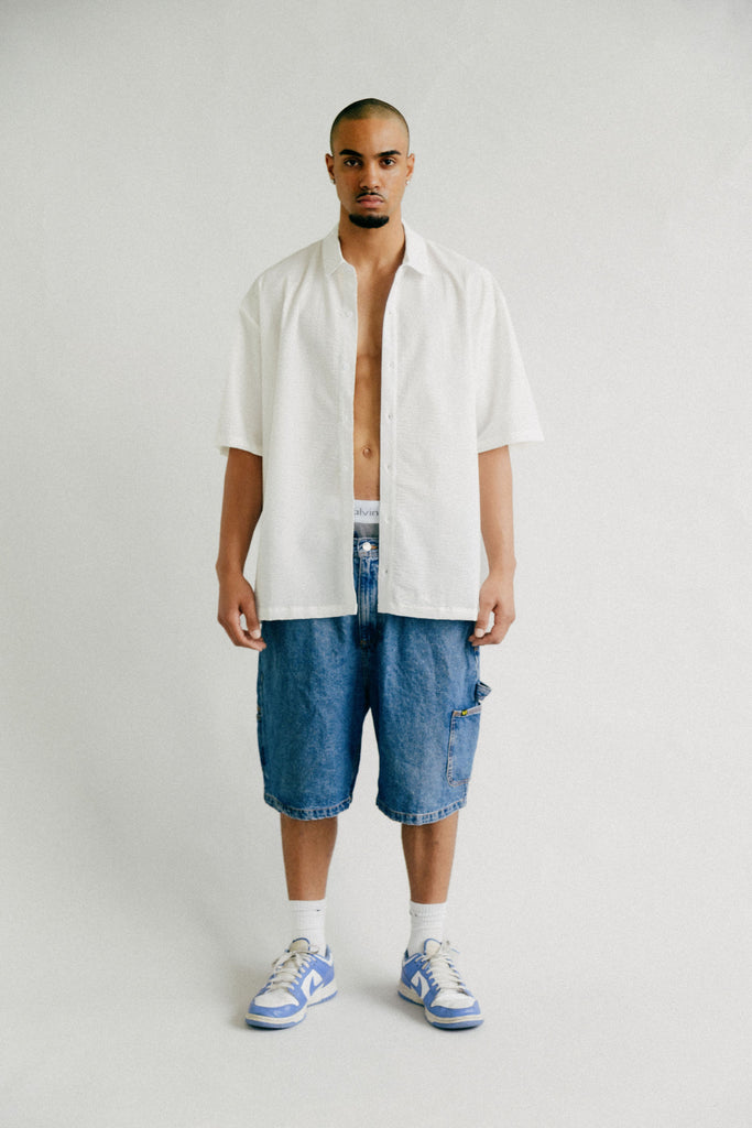 JAGGED BUTTON UP - WHITE