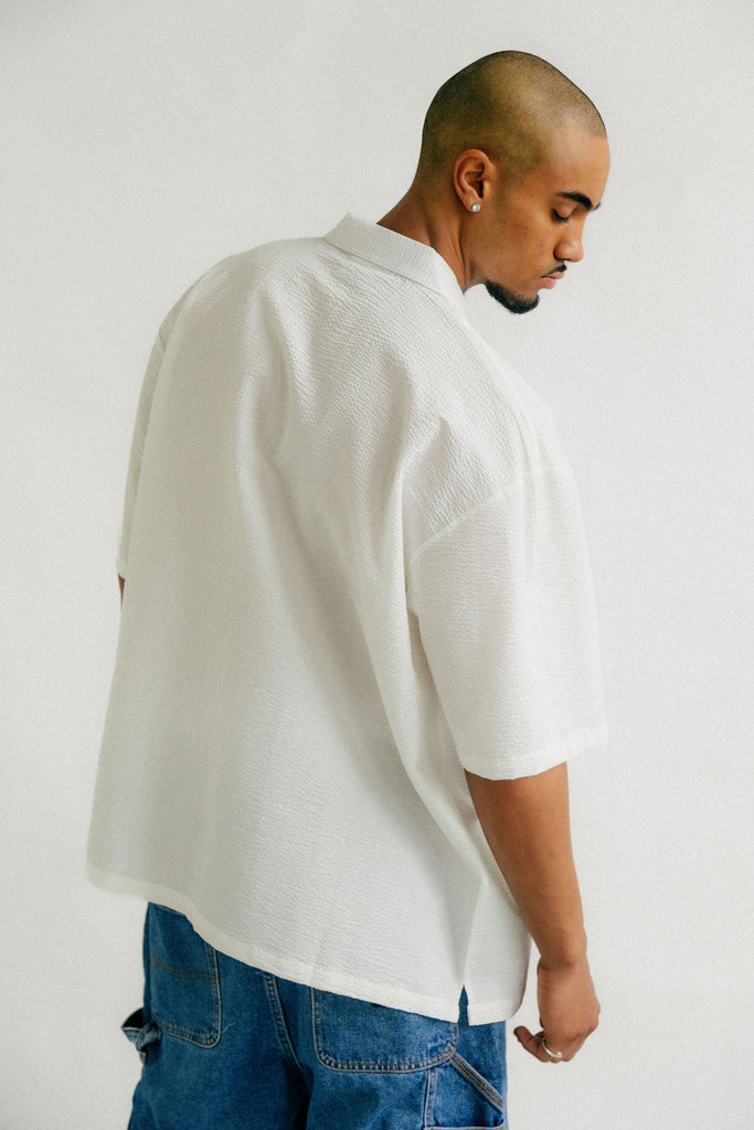 JAGGED BUTTON UP - WHITE