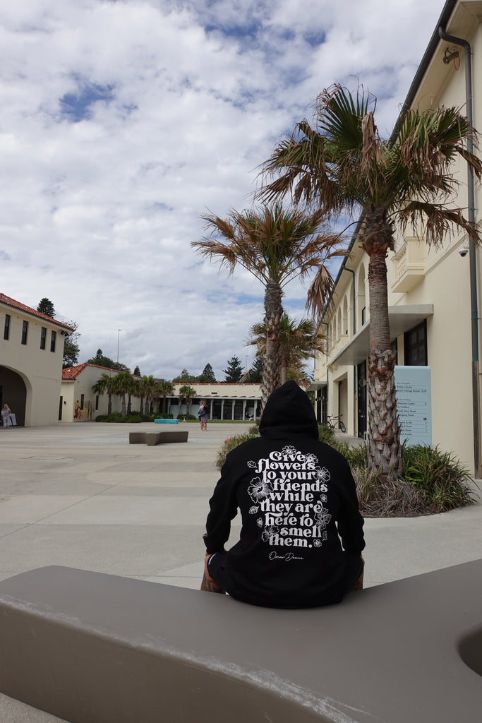 FLOWERS FOR FRIENDS HOOD - BLACK