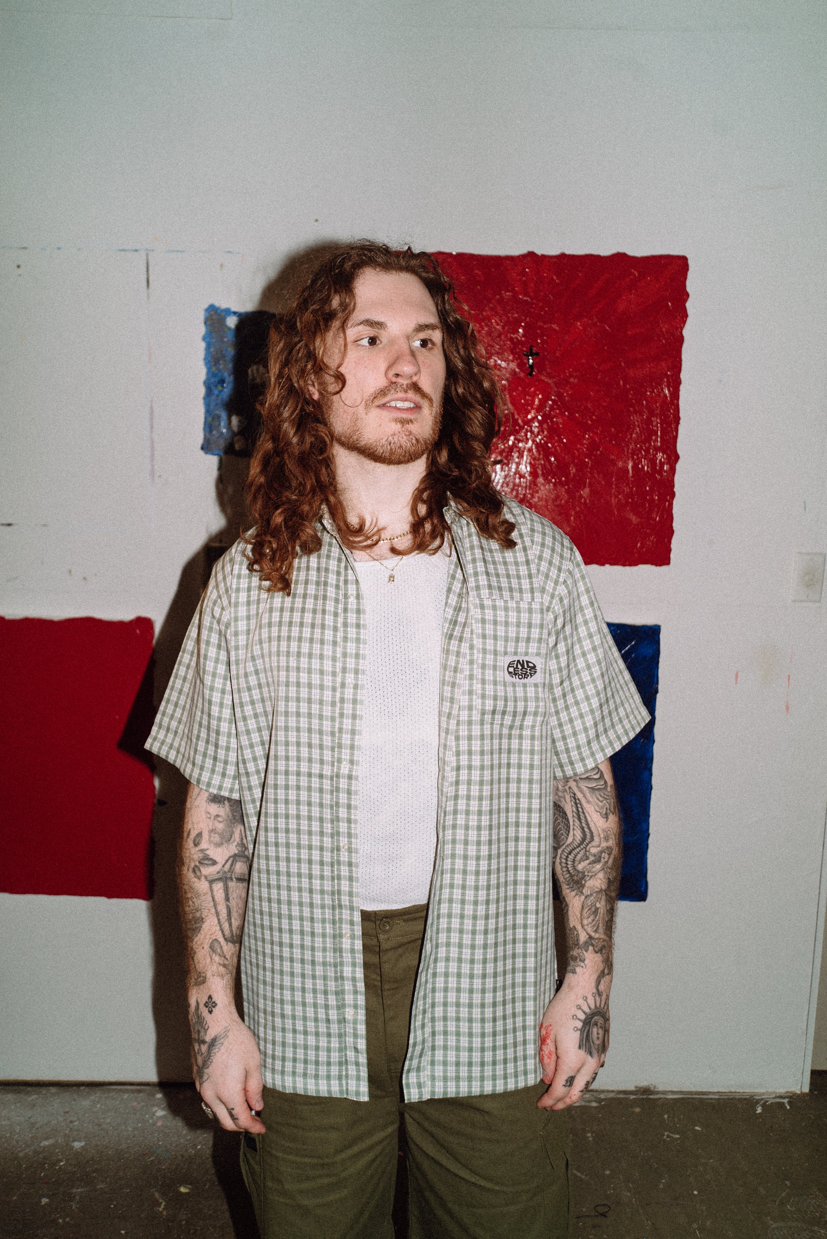 NINO BUTTON UP - OLIVE