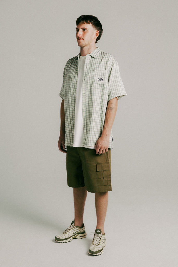 NINO BUTTON UP - OLIVE