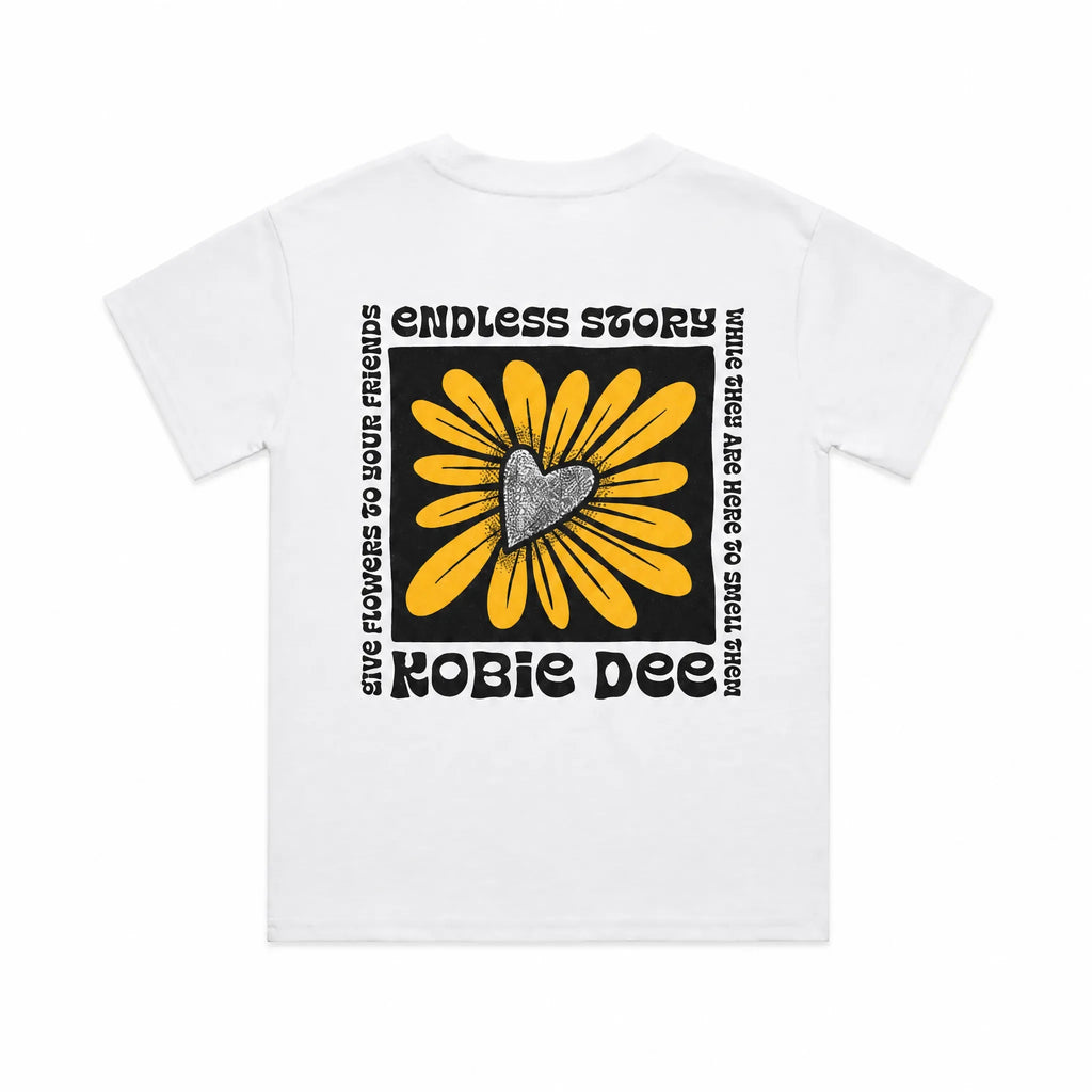 KOBIE DEE x FLOWERS TEE - WHITE (KIDS)