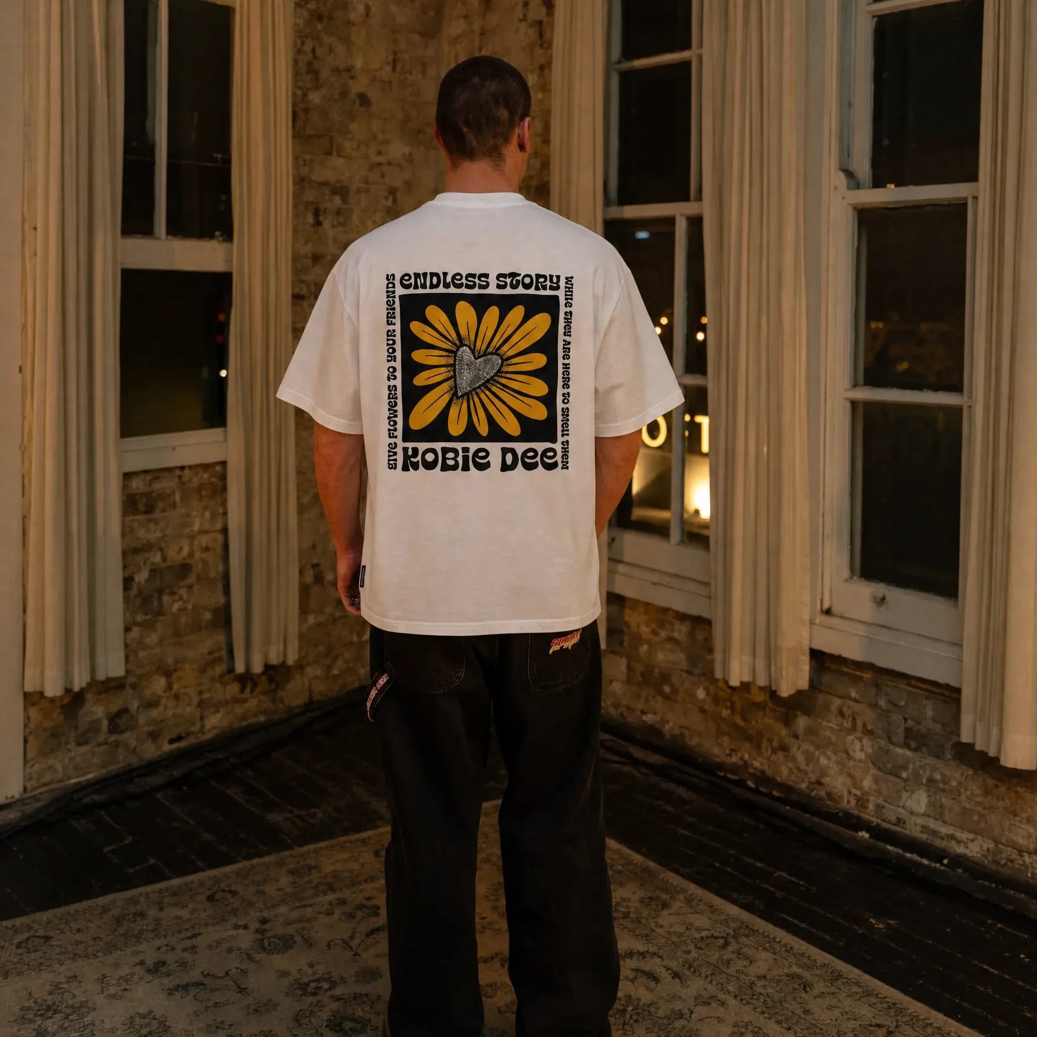 KOBIE DEE x FLOWERS TEE - WHITE (ADULT)