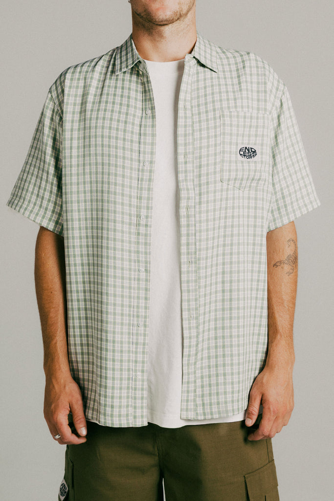 NINO BUTTON UP - OLIVE