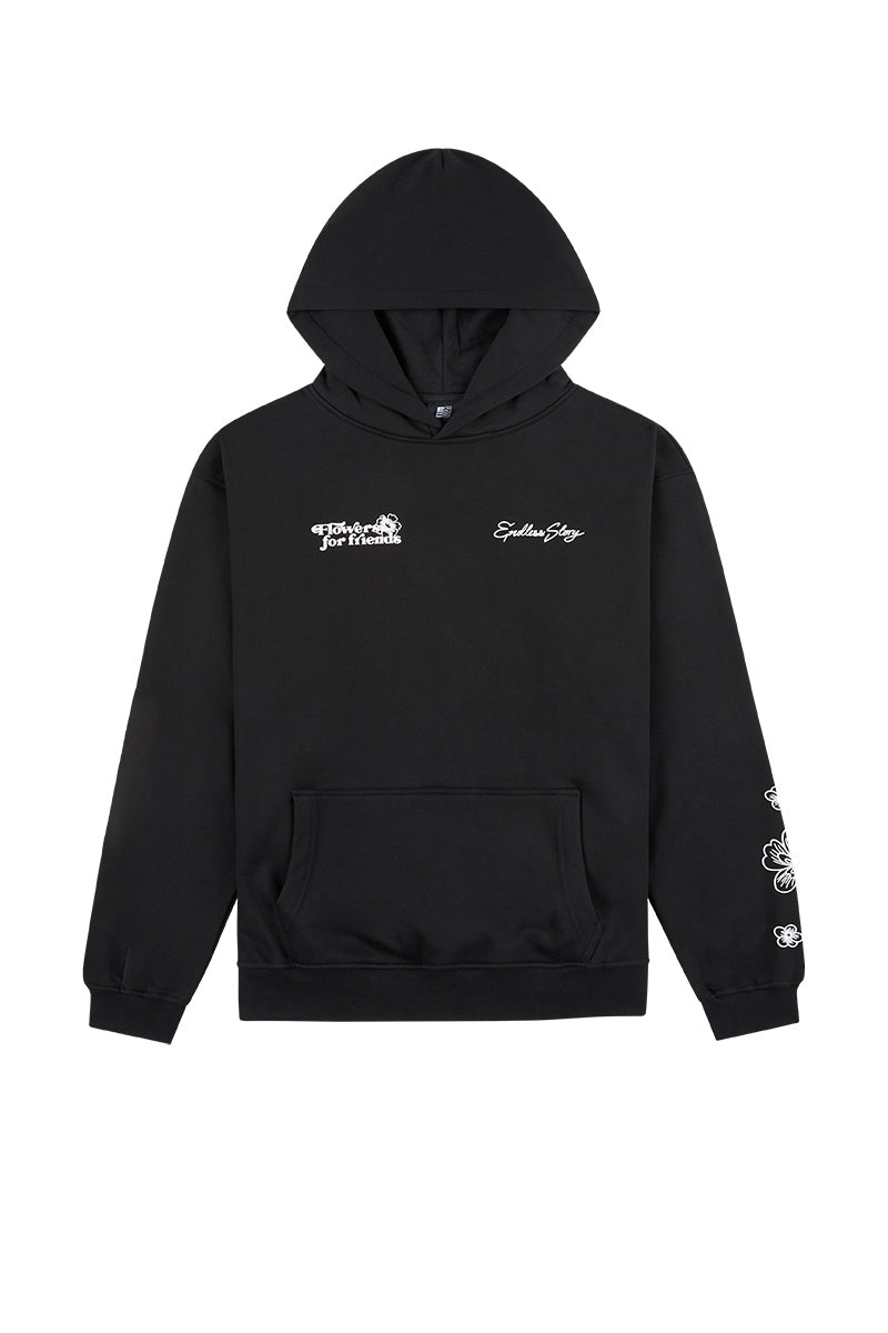 FLOWERS FOR FRIENDS HOOD - BLACK