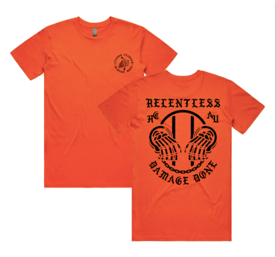 RELENTLESS DAMAGE DONE TEE - ORANGE