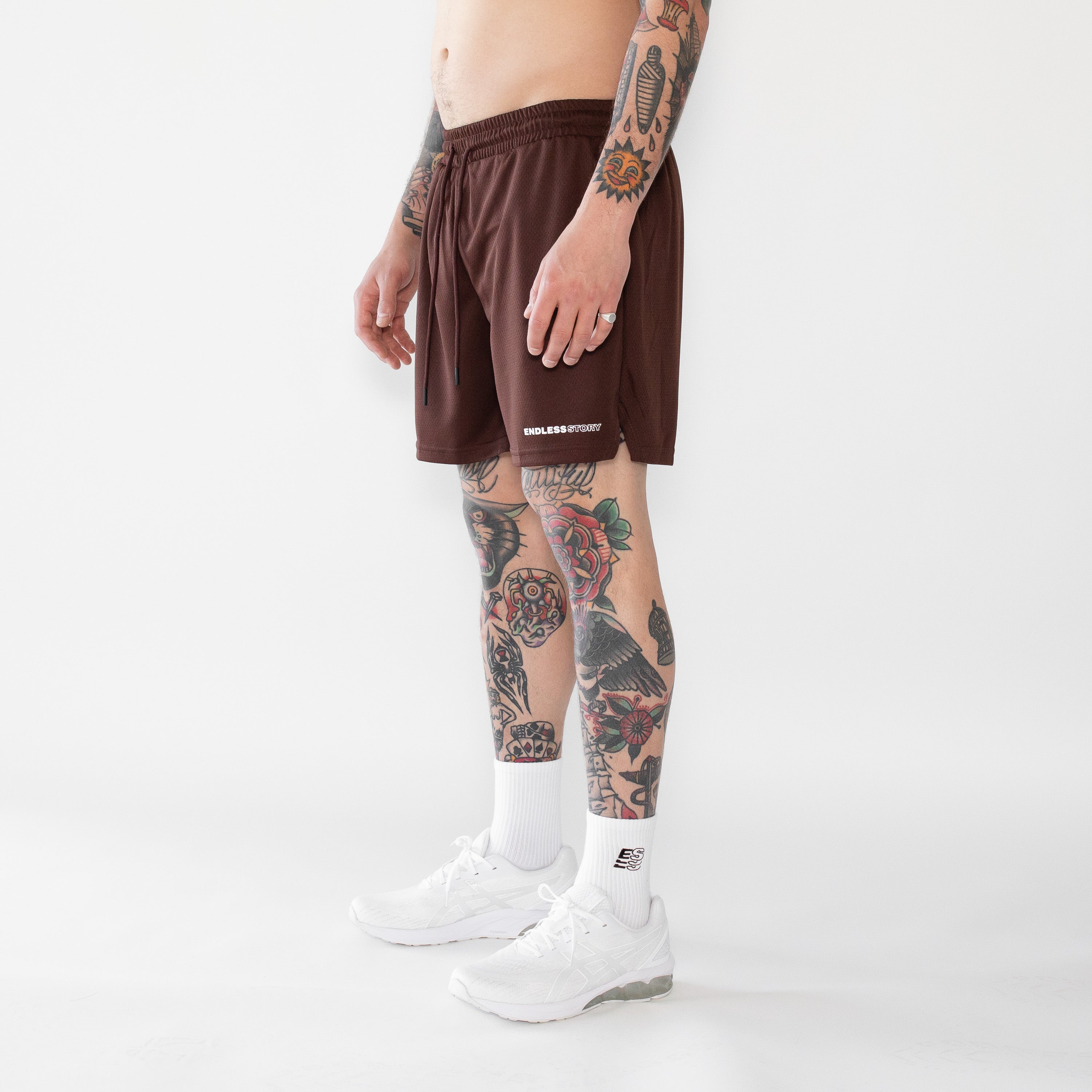 SIGNATURE MESH SHORTS - BROWN