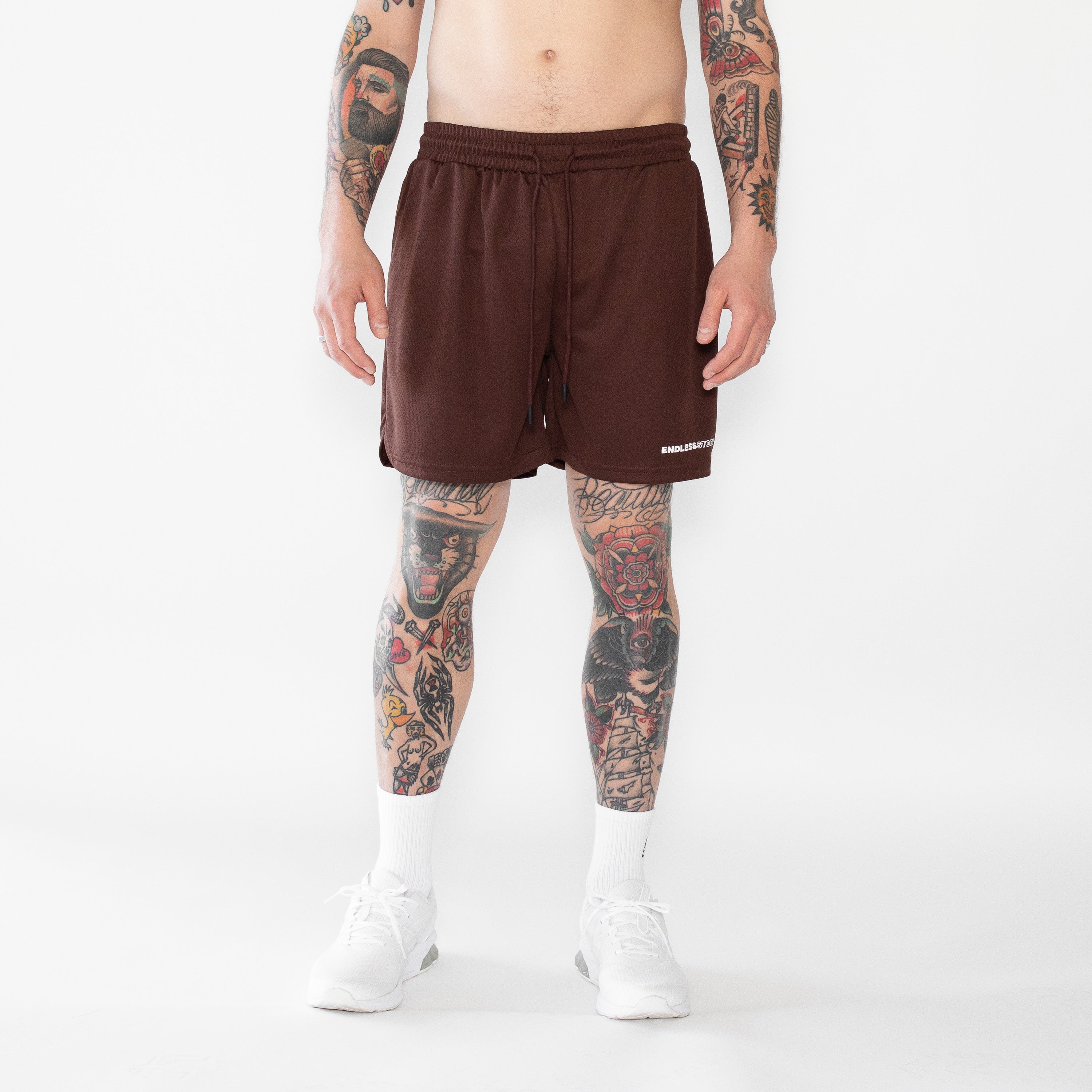 SIGNATURE MESH SHORTS - BROWN